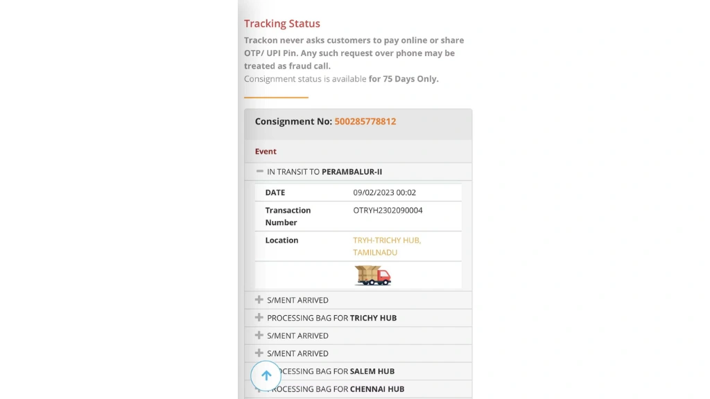 Check Delivery Details
